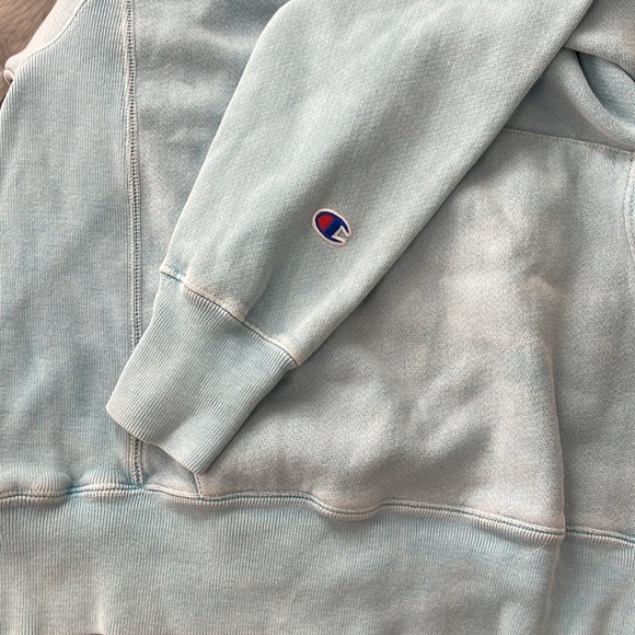 Champion Reverse Weave Washed Blue Hoodie - Picture 4 of 4